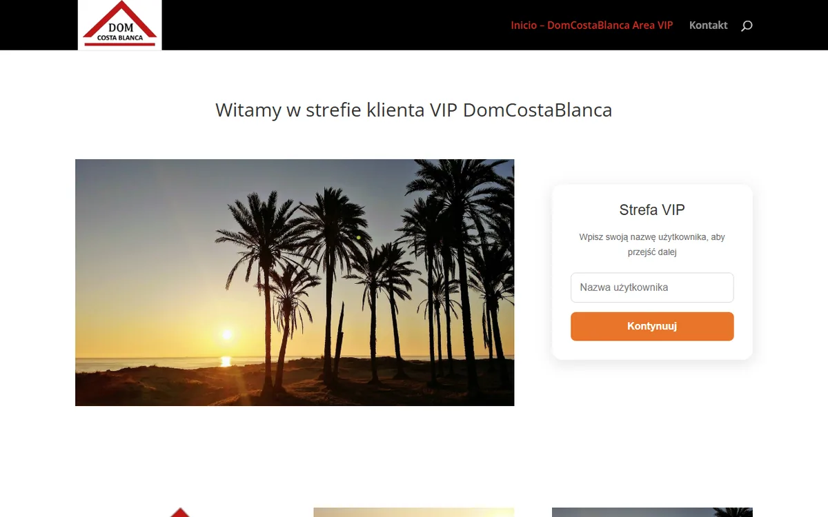 Captura de la web de DomCostaBlanca · Área VIP